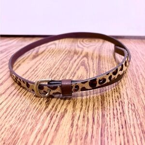 J.Crew Calf Hair Leopard Print Brown Belt